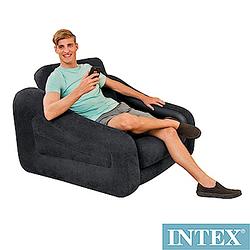 INTEX 二合一單人充氣沙發床/沙發椅-黑色 (68565)