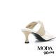 拖鞋  MODA MODAY都會美扭結兩穿方頭羊皮高跟拖鞋－白 product thumbnail 4