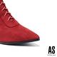 長靴 AS 時髦新勢力綁帶造型尖頭粗高跟過膝長靴－紅 product thumbnail 5