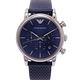 EMPORIO ARMANI 藍色旋風造型錶帶男性手錶(AR1736)-藍面X藍色/40mm product thumbnail 2