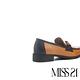 低跟鞋 MISS 21 復古不規則造型金屬撞色樂福低跟鞋－橘棕 product thumbnail 4