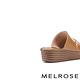 拖鞋 MELROSE 美樂斯 經典簡約純色抓皺全真皮厚底拖鞋－棕 product thumbnail 4