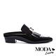 拖鞋 MODA Luxury 復古雅痞風格流蘇穆勒低跟拖鞋－黑 product thumbnail 3
