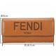 FENDI Roma 字母烙印小牛皮翻蓋釦式長夾(棕色) product thumbnail 6