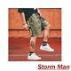 側字母抽繩綁帶立體口袋五分工作褲 (共二色)-Storm Man product thumbnail 2