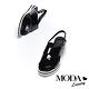 涼鞋 MODA Luxury 潮流鏡面交叉帶設計撞色厚底涼鞋－黑 product thumbnail 5