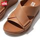 【FitFlop】SHUV LEATHER CROSS SLIDES 簡約造型交叉皮革涼鞋-女(拿鐵棕褐色) product thumbnail 6