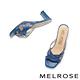 拖鞋 MELROSE 簡約時髦麻花寬帶方頭高跟拖鞋－藍 product thumbnail 5