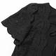 OUWEY歐薇 馬德拉孔洞蕾絲綁帶棉質假兩件上衣(黑色；S-L)3232161013 product thumbnail 3