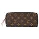 LV M61298 Clemence 經典花紋窄版ㄇ字拉鍊長夾.深咖/粉 product thumbnail 2