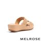 拖鞋 MELROSE 別致時尚晶鑽沖孔楔型高跟拖鞋－米 product thumbnail 4