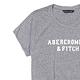 麋鹿 AF A&F 經典刺繡文字設計短袖T恤(女)-灰色 product thumbnail 3