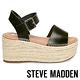 STEVE MADDEN-CABO-真皮一字寬版草編厚底鞋-黑色 product thumbnail 2