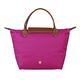 LONGCHAMP LE PLIAGE系列經典摺疊款式短提把尼龍手提包(小/紫紅) product thumbnail 3