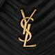 YSL SAINT LAURENT 仿舊LOGO 山形紋流蘇斜背包 黑金 product thumbnail 5