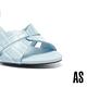涼鞋 AS 簡約氣質交叉扭結繫帶鱷魚紋牛皮高跟涼鞋－藍 product thumbnail 6