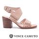 VINCE CAMUTO 側簍空方頭粗高跟涼鞋-棕色 product thumbnail 3