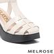 涼鞋 MELROSE 美樂斯 質感率性編織帶造型牛漆皮方頭高跟涼鞋－米白 product thumbnail 6