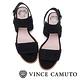 Vince Camuto 麂皮編織金屬扣中跟涼鞋-黑色 product thumbnail 3