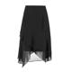 ILEY伊蕾 交疊雙層荷葉透膚雪紡裙(黑色；M-2L)1232012147 product thumbnail 5