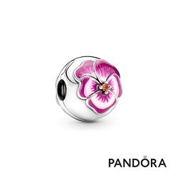 【Pandora官方直營】桃粉三色堇固定釦-絕版品