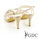 GDC-都會時尚水鑽寶石繞帶側蝴蝶高跟涼鞋-金色 product thumbnail 3