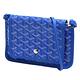 GOYARD Plumet系列防水帆布LOGO牛皮飾邊手拿/斜背包(藍) product thumbnail 3