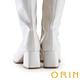 ORIN 時髦簡約素面粗高跟長靴 白色 product thumbnail 5