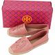 TORY BURCH Ines 雙T金屬色鑲邊納帕牛皮草編鞋(腮紅粉) product thumbnail 5