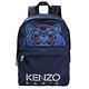 KENZO 電繡老虎圖案LOGO帆布拉鍊後背包(深藍 大) product thumbnail 2