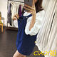 簡約大口袋牛仔吊帶短裙 (藍色)-CiAO妞 product thumbnail 2