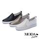 休閒鞋 MODA Luxury 質感編織紋理全真皮內增高休閒鞋－白 product thumbnail 7