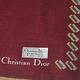 DIOR Christian Dior 100%棉素雅圖騰滾邊品牌字母LOGO帕領巾(酒紅色系) product thumbnail 5