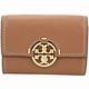 TORY BURCH Miller 雙T標誌荔枝牛皮卡片夾/零錢包(棕色) product thumbnail 2