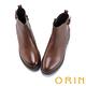 ORIN 柔軟羊皮釦環粗低跟短靴 咖啡 product thumbnail 4