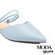 穆勒鞋 MODA MODAY  韓系簡約兩穿繫帶尖頭低跟穆勒拖鞋－藍 product thumbnail 6