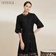 JESSICA - 氣質收腰顯瘦五分袖蕾絲洋裝224375（黑） product thumbnail 4