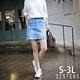 SISTERS 首爾歐膩喜歡的縫珠刷破造型牛仔褲裙 短裙/S-3L product thumbnail 4
