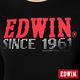 EDWIN 玩味拼字 漸層方格圓領長袖T恤-女款(黑色) product thumbnail 5