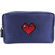 ANYA HINDMARCH Heart 心型鑽飾緞面化妝包(深藍色) product thumbnail 2