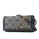 TORY BURCH 專櫃款 T MONOGRAM織布翻蓋斜背長夾WOC包-藍色 product thumbnail 2