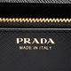 PRADA SAFFIANO TRIANG系列三角LOGO防刮牛皮金釦長夾(黑-附車票夾) product thumbnail 7