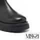 長靴 MISS 21 極簡時髦純色牛皮切爾西厚底長靴－黑 product thumbnail 5