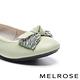 低跟鞋 MELROSE 舒適典雅角珠蝴蝶扭結牛皮楔型低跟鞋－綠 product thumbnail 6