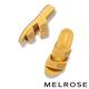 拖鞋 MELROSE 質感寬版條帶水鑽楔型高跟拖鞋－黃 product thumbnail 5