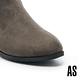 短靴 AS 簡約質感後綁帶絨布低跟短靴－灰 product thumbnail 6