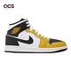 Nike 休閒鞋 Air Jordan 1 Mid 男鞋 黃 黑 皮革 中筒 AJ1 一代 運動鞋 DQ8426-701 product thumbnail 6