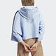 Adidas Cropped Hoodie [IC5460] 女 短版連帽上衣 運動 休閒 華夫格 針織 亞洲版 水藍 product thumbnail 3