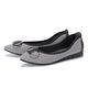 ORIN 造型飾釦千鳥格紋布尖頭平底鞋 黑色 product thumbnail 2