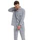 睡衣 紳士灰格紋 男性長袖兩件式睡衣(R08216-6灰) 蕾妮塔塔 product thumbnail 2